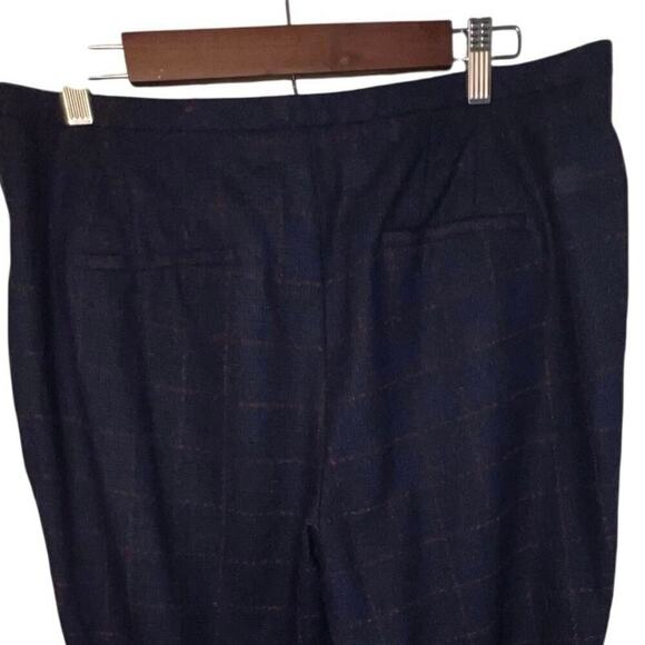 Talbots Size 14 Women’s Wool Blend Gray w Red Pinstriped Lined Y2K Dress Pant - Picture 4 of 8